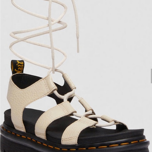 NWOT Dr Martens 'NARTILLA' AirWair Leather Strappy Sandals Black White Women’s - Picture 9 of 13